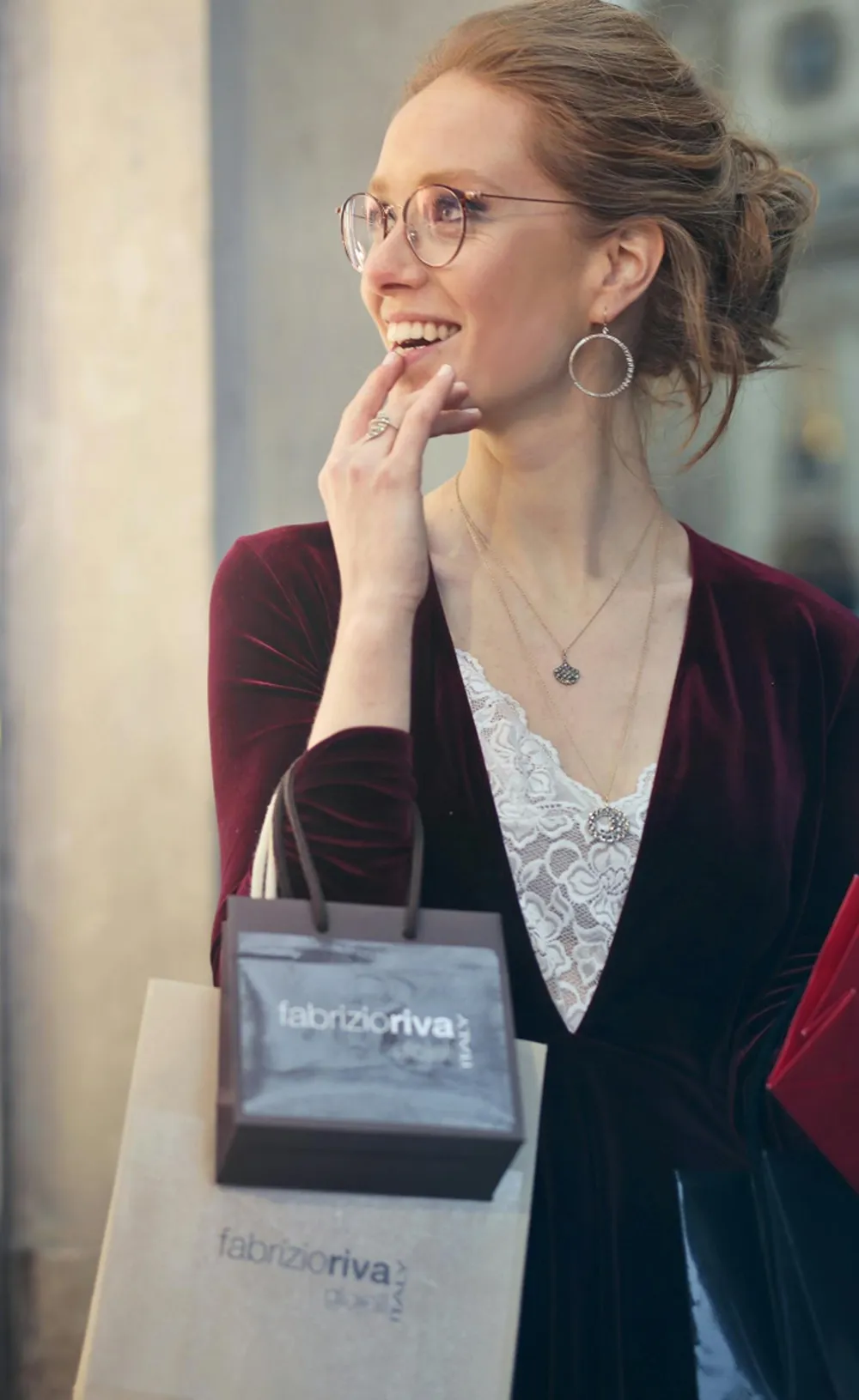 A photo of a person shopping