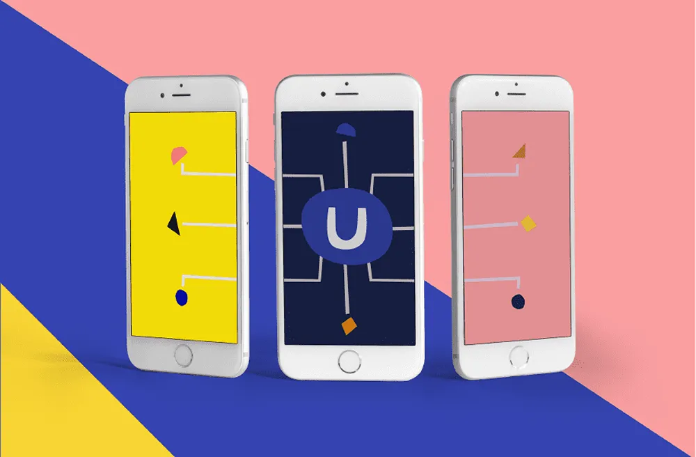 Umbraco Heartcore logo split across three Iphones
