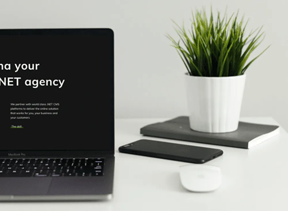 Cold Banana homepage on a laptop device, in a home office