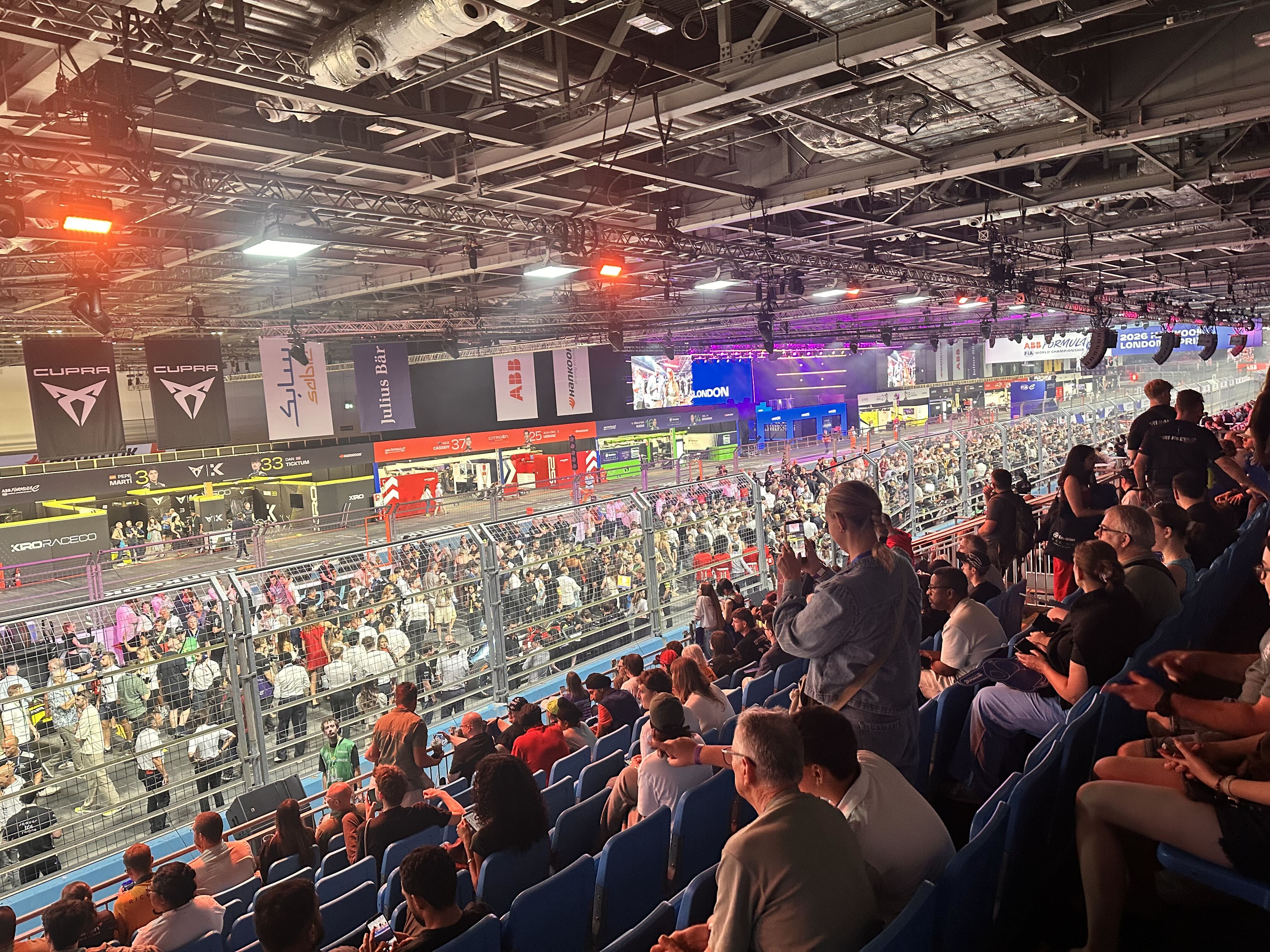 A photo of the crowd at the Formula E 2026 final race taken from the stands.