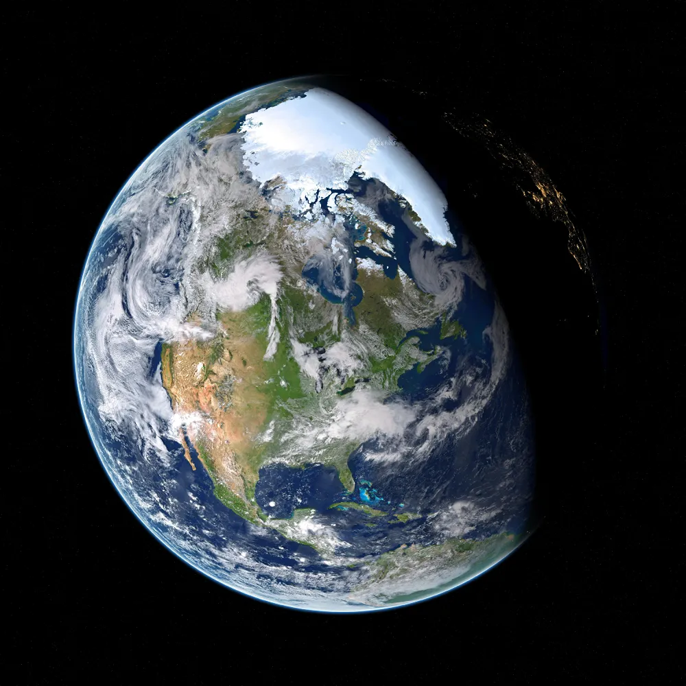 A photo of the Earth from space