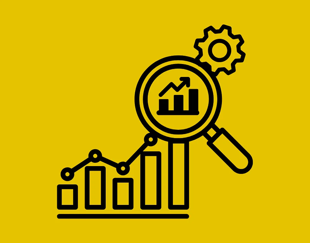 An icon of a line graph and a bar graph, with both data sets visualised as trending upwards as the graphs move left to right along the x axis.