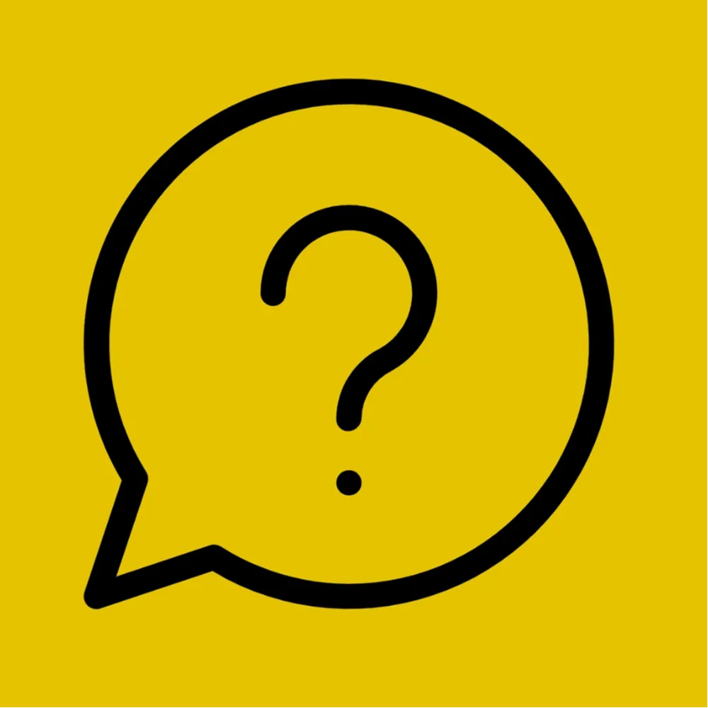An icon of a question mark in a speech bubble