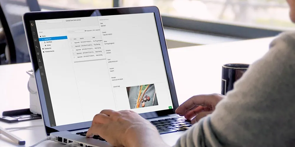 A person working at their laptop