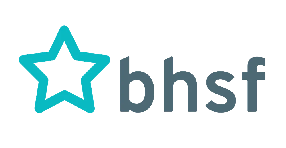 BHSF logo with a blue star outline glyph