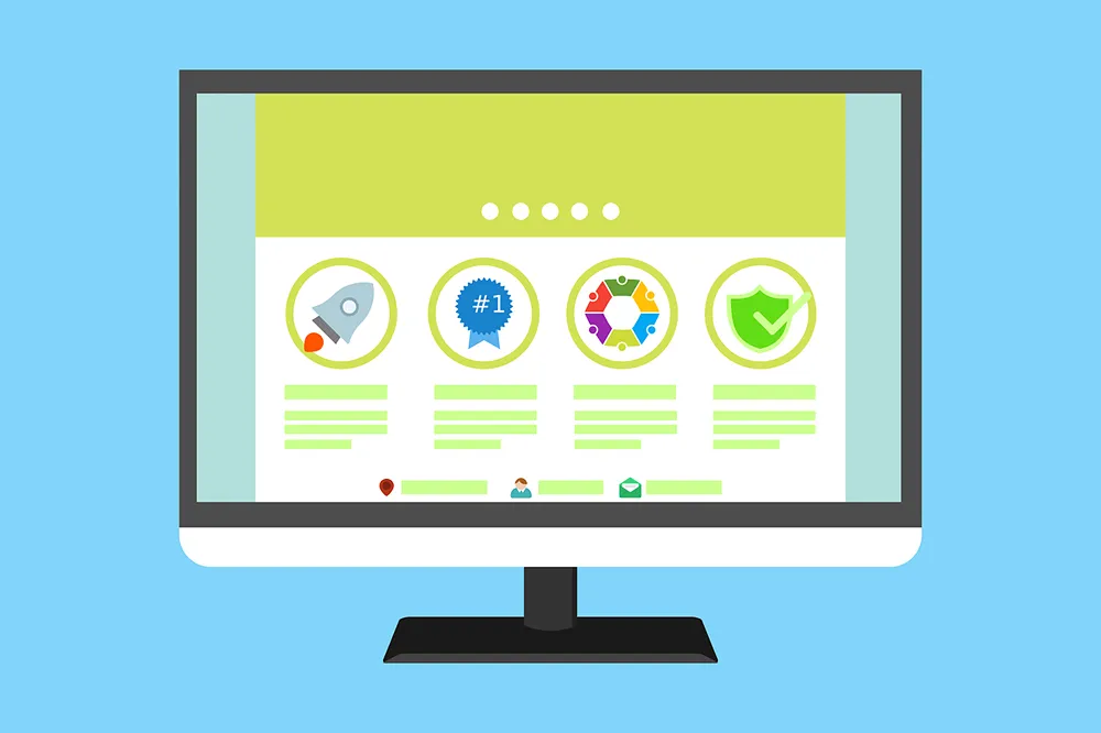 An illustration of a blog on a desktop monitor
