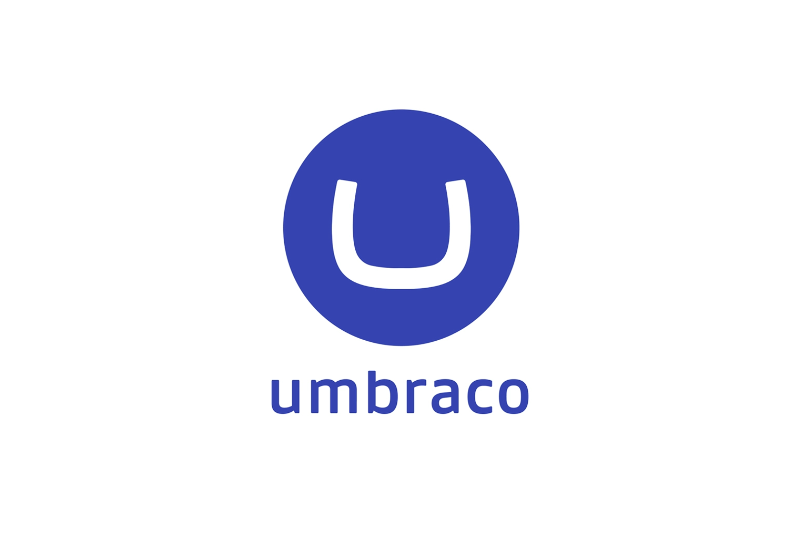 Blue Umbraco logo on a white background