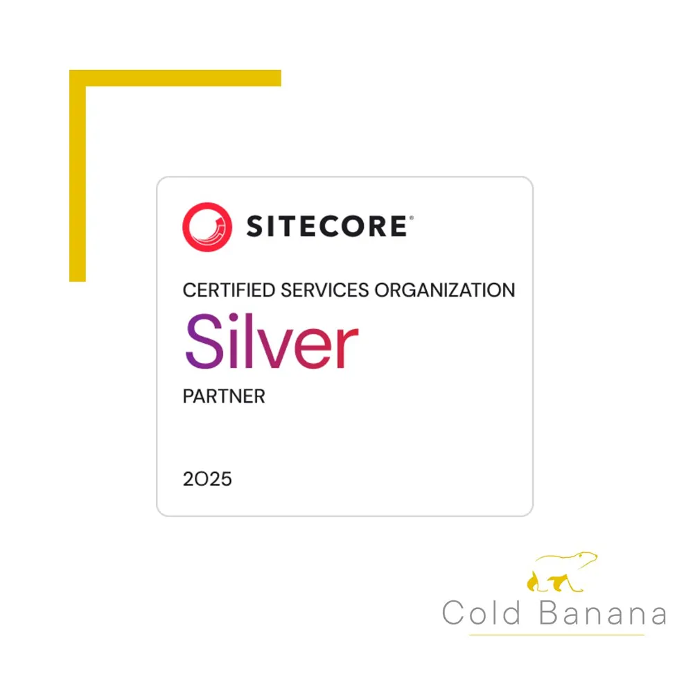 Cold Banana Sitecore Certified Services Organization Silver Partner certificate