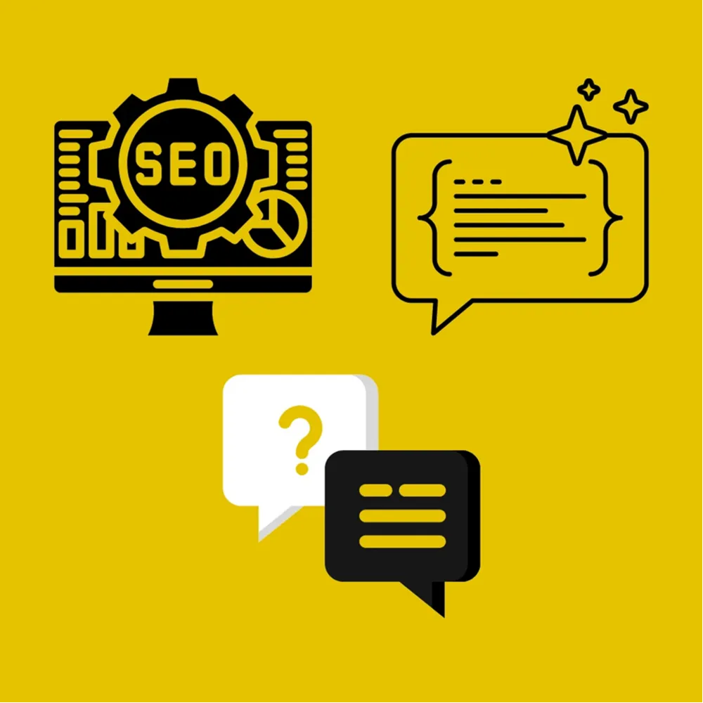 A trio of icons (SEO, AEO and GEO icons)