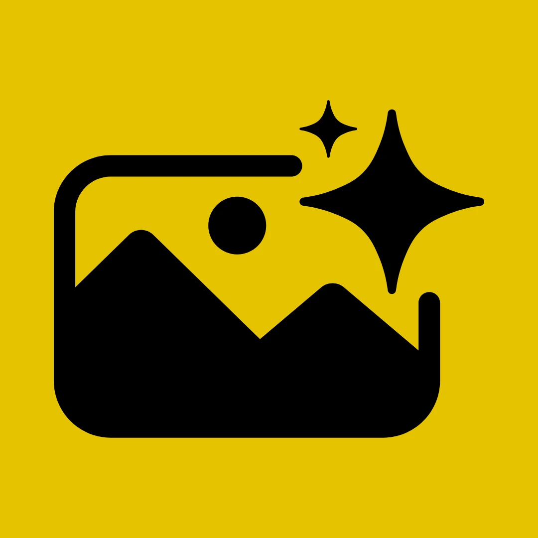 Black Image SEO Icon on a Yellow Background