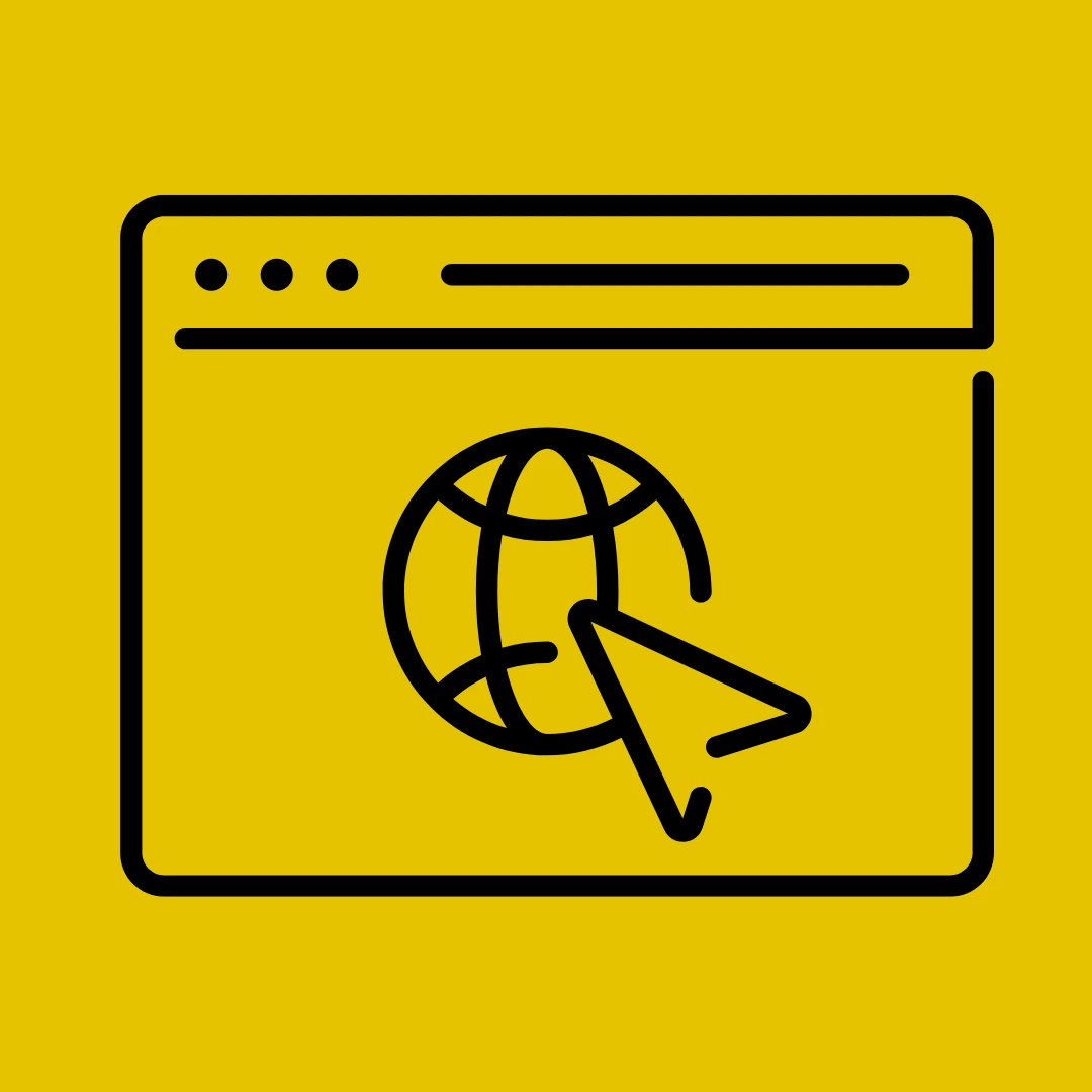 Black Off Page SEO Icon on a Yellow Background