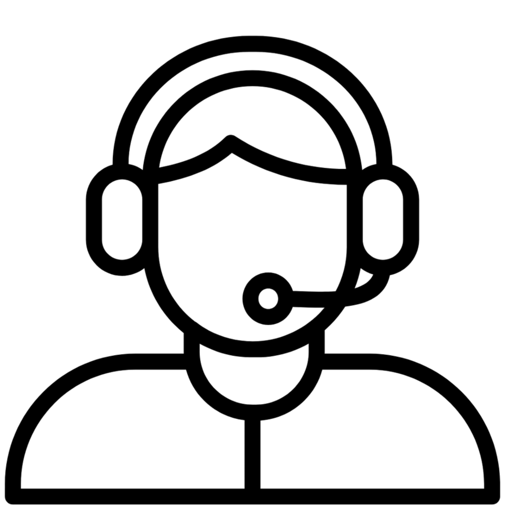 Icon of a person wearing a headset and microphone