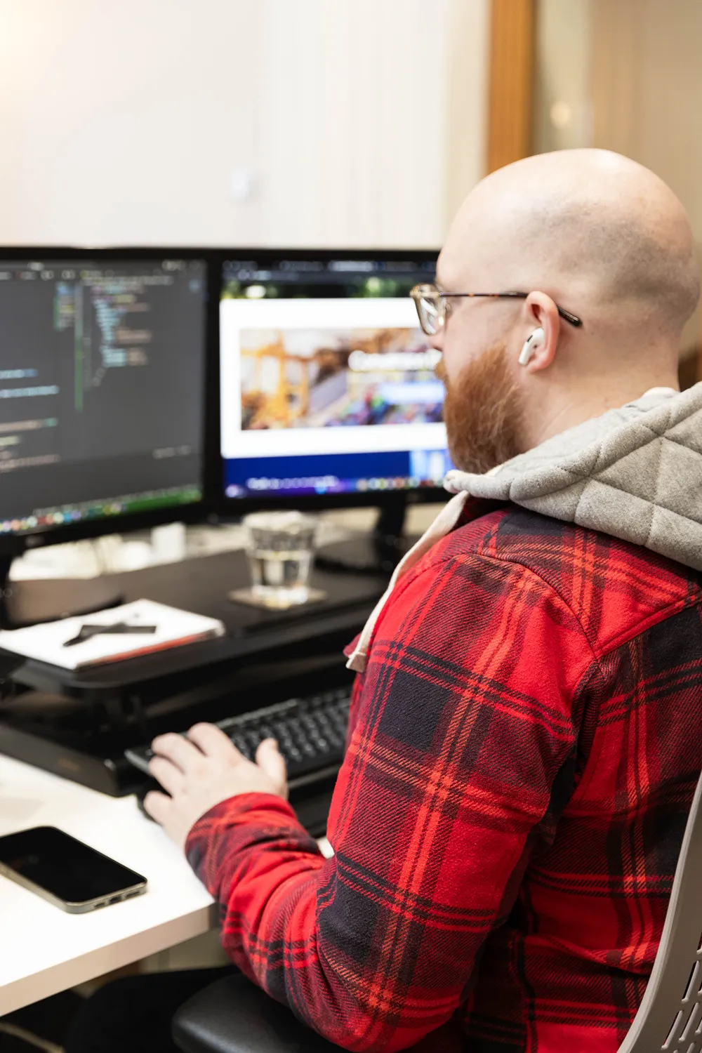 A Cold Banana developer working at his desk