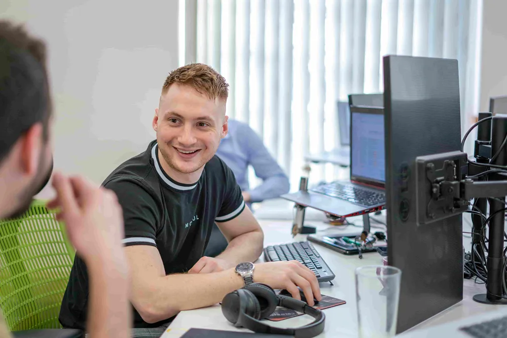 Cold Banana employees smiling at Cold Banana HQ