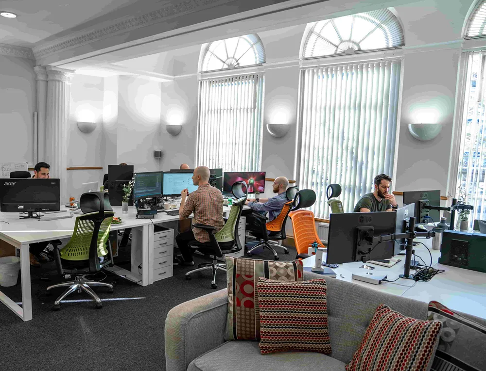 Open office plan of Cold Banana HQ in Bournemouth